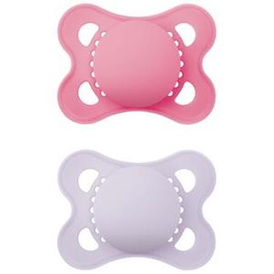 MAM Original Pure Silikon, 0-6 Monate, 2er Set , pink/lila