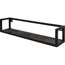 Home67  Wandplank Vintage Zwart Mangohout 60 cm