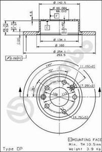 Remschijf BREMBO 08.5646.10, 1 deel