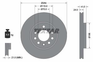 Remschijf TEXTAR 98200 0662 0 1, 1 deel