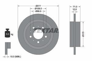 Remschijf TEXTAR 92100800, 1 deel