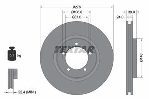 Remschijf TEXTAR 98200 1106 0 1, 1 deel