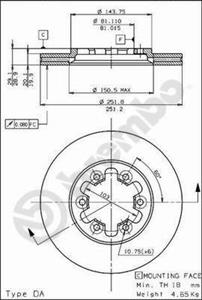 Remschijf BREMBO 09.5232.10, 1 deel