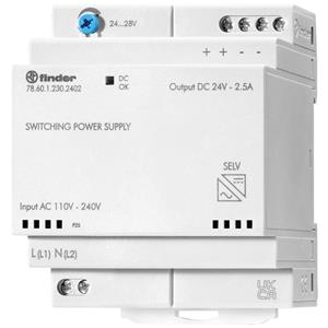 Finder 78.61.1.230.2403 DIN-rail netvoeding 24 V/DC 2.6 A 60 W