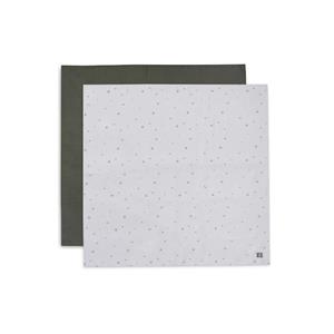 Jollein Gaasdeken Mousseline 115x115cm 2-Pack Stargaze Leaf Green