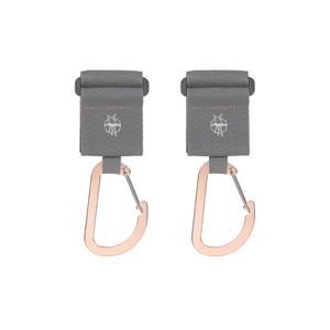 LÄSSIG Kinderwagenhaken 2er Set Karabiner grau