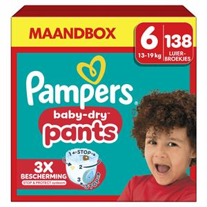 Pampers Baby-Dry Pants, Gr. 6 Extra Large, 14-19kg, Monatsbox (1 x 138 Pants)