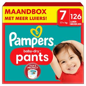 Pampers Baby-Dry Pants, Gr. 7 Extra Large, 17kg+, Monatsbox (1 x 126 Pants)