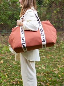 Childhome Mommy Bag Grote Luiertas Verzorgingstas | Weekendtas | Signature Canvas Terracotta Roestbruin