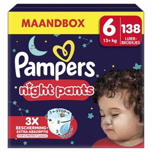 Pampers Baby Dry Night Pants Luierbroekjes Maat 6 (15kg+) 138 stuks