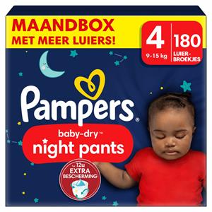 Pampers Baby-Dry Pants Night, Gr. 4 Maxi, 9-15kg, Monatsbox (1 x 180 Pants)