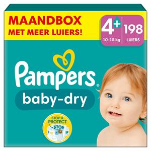 Pampers Baby Dry Luiers Maat 4+ (10-15 kg) 198 stuks
