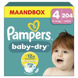 Pampers Baby Dry Luiers Maat 4 (9-14 kg) 204 stuks