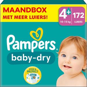 Pampers  Baby Dry - Maat 4+ - Maandbox - 172 stuks - 10/15 KG
