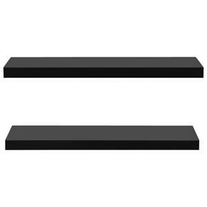 VidaXL Wandschappen zwevend 2 st 100x20x3,8 cm zwart