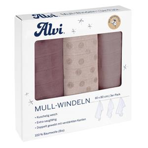 Alvi Gaasluiers 3-pack Krullende Stippen 80 x 80 cm