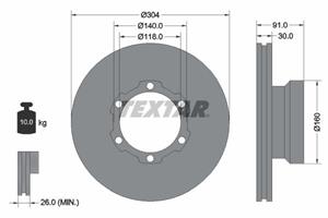 Remschijf TEXTAR 93087400, 1 Stuk