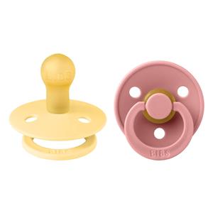 Bibs  Colour Pacifier - Stage 1 Fopspeen - 2 stuks - Pale Butter / Dusty Pink