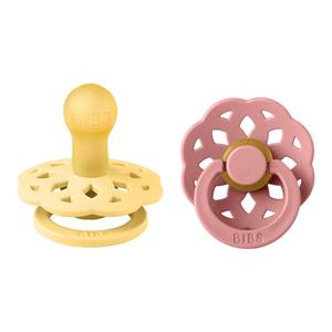 Bibs  Boheme Pacifier - Stage 1 Fopspeen - 2 stuks - Pale Butter / Dusty Pink