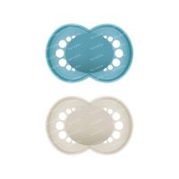 MAM Schnuller Original Pure Silikon, 2 Stk., blau/beige, 16+ Monate