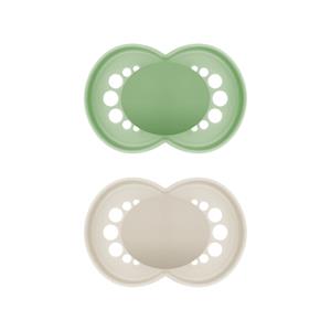 MAM Fopspeen Original Pure Silicone, 2st, groen/beige, 6-16 maanden