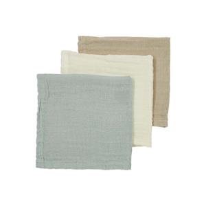 Meyco Hydrofiele Monddoekjes Pre-Washed 3-Pack - 30x30 cm. - Uni Offwhite/Light Grey/Toffee