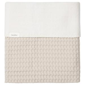 KOEKA Ledikantdeken Cotton Fleece Wafel Amsterdam sand