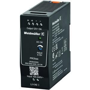 Weidmüller PRO BAS 60W 12V 5A DIN-rail netvoeding Inhoud 1 stuk(s)