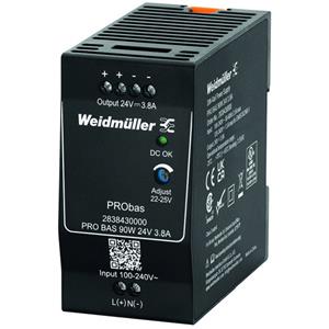 Weidmüller PRO BAS 90W 24V 3.8A DIN-rail netvoeding Inhoud 1 stuk(s)