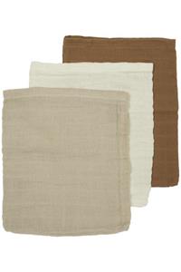 Meyco Washandjes  Pre-washed Off-white/Sand/Toffee 3-pack