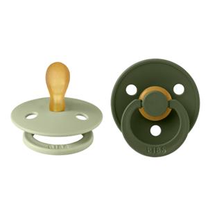 BIBS Fopspeen Colour Symmetrische speen Sage & Hunter Green 0-6 maanden 2 stuks.