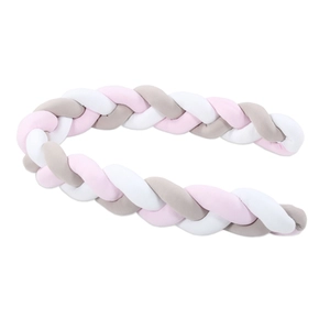 Babybay Nestelende slangenvlecht wit/beige/rosé 200 cm