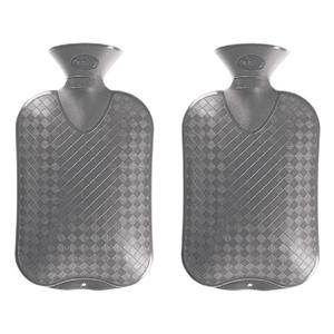 2x Kruik grijs ruit/ribbel 2 liter -