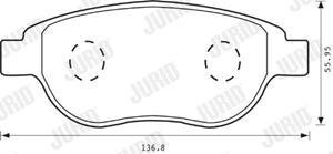 Jurid Remblokkenset, schijfrem  White Low Dust  573031JC