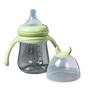 LuxeBass Babyfles met Handvaten | Voedingsfles Melkfles voor Baby | 180ml Blauw