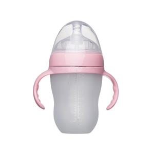LuxeBass Babyfles met Handvaten | Voedingsfles Melkfles voor Baby | 250ml Roze