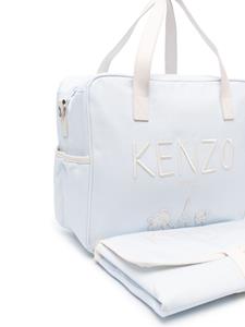 Kenzo Kids logo-embossed cotton changing bag - Blauw