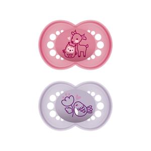 MAM Original Soother Pure Latex, 2 stuks, hert/vogel, 6-16 maanden