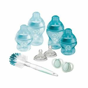 Natural Start Newborn Starter Kit, anti-koliekflessen van 150 ml en 260 ml met speen met langzame toevoer TOMMEE TIPPEE blauw