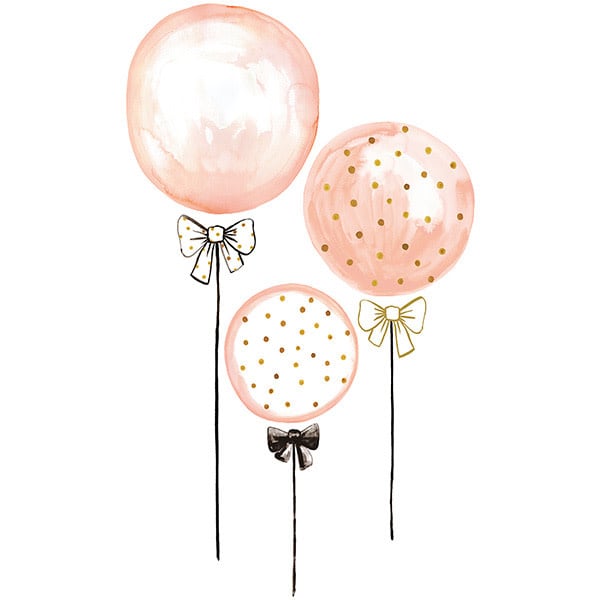 Muurstickers Flamingo ballonnen roze XL Lilipinso