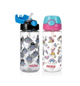 Nuby Beker met zacht rietje drukknop 530ml 4+ jaar 1 Stuks