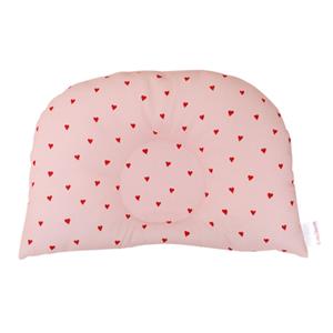 BabyDorm Kinderwagenkissen BuggyDorm Rosalie rosa mit roten Herzchen