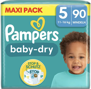 Pampers Baby-Dry luiers, maat 5 Junior , 11-16kg, Maxi Pack (1 x 90 luiers)