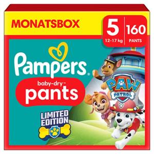 Pampers Baby-Dry Pants Paw Patrol, maat 5 Junior 12-17kg, maandbox (1 x 160 luiers)