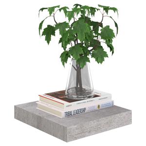 Wandschappen 2 st zwevend 23x23,5x3,8 cm MDF betongrijs