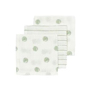 Gaasluiers 3-Pack Dot Stripe Soft Green