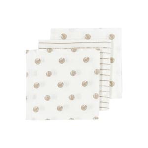 MEYCO Gaasluiers 3-Pack Dot Stripe Sand