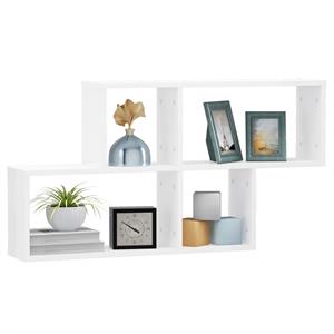 VidaXL Wandschap 100x18x53 cm spaanplaat hoogglans wit
