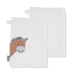 Sterntaler Washandje 2-pack Paulline wit