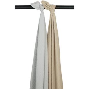 MEYCO Muslin Swaddle 2-Pack Uni Grey/ Sand